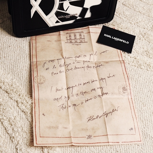 KARL LAGERFELD “Simone” Black and White Leather Crossbody Bag / Handbag NWT - Picture 4 of 4